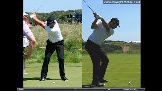 Jon Rahm golf swing  Long Iron faceon amp downtheline July 2017 [upl. by Gonsalve570]