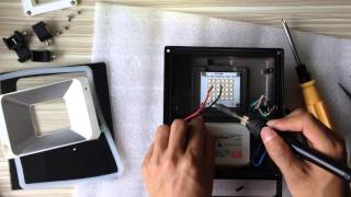 How to change LEDs and drivers in LED floodlight [upl. by Bendix737]