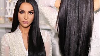 HOW TO SLEEK amp SHINY STRAIGHT HAIR  Carli Bybel [upl. by Anitnelav]