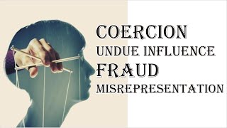 Coercion Undue Influence Fraud Misrepresentation  Indian Contract Act 1872  Law Guru [upl. by Server]