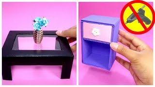 como hacer una Mesa en Miniatura de Cartón  how to make MiniatureTable with Cardboard [upl. by Elakram]