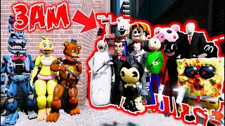 Animatronics VS HARDEST 3AM Horror Monster Army GTA 5 Mods FNAF RedHatter [upl. by Lull]