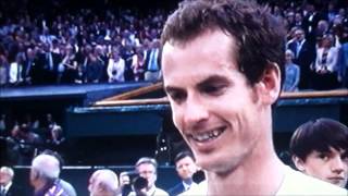 Wimbledon 2012 Final  Andy Murrays Speech [upl. by Nirihs]