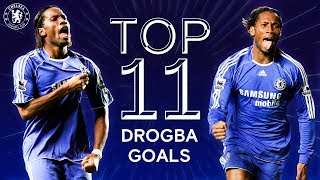 Didier Drogba  Top 11 Champions League Goals  Best Goals Compilation  Chelsea FC [upl. by Liban]