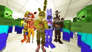 ANIMATRONICS FIGHT OFF MINECRAFT ZOMBIE ARMY Gmod FNAF Sandbox Funny Moments [upl. by Anoniw117]