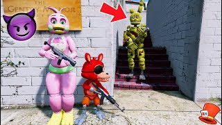 CAN FLOWER CHICA amp FNAF WORLD FOXY HIDE FROM SPRINGTRAP GTA 5 Mods FNAF RedHatter [upl. by Hoskinson902]