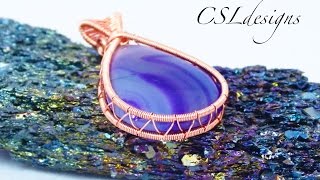 Open bezel wire wrapped cabochon [upl. by Yelir676]