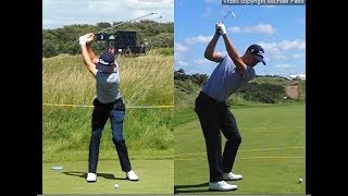 Justin Thomas golf swing  Long Iron faceon amp downtheline July 2017 [upl. by Venditti542]