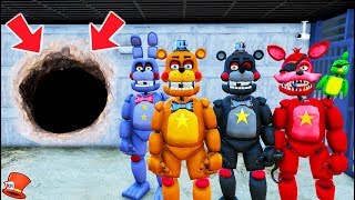 ROCKSTAR FNAF 6 ANIMATRONICS PRISON BREAK GTA 5 Mods FNAF RedHatter [upl. by Rambert]